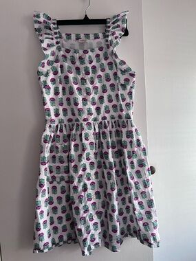 Crewcuts White Sundress with Pink and Green flowers Print